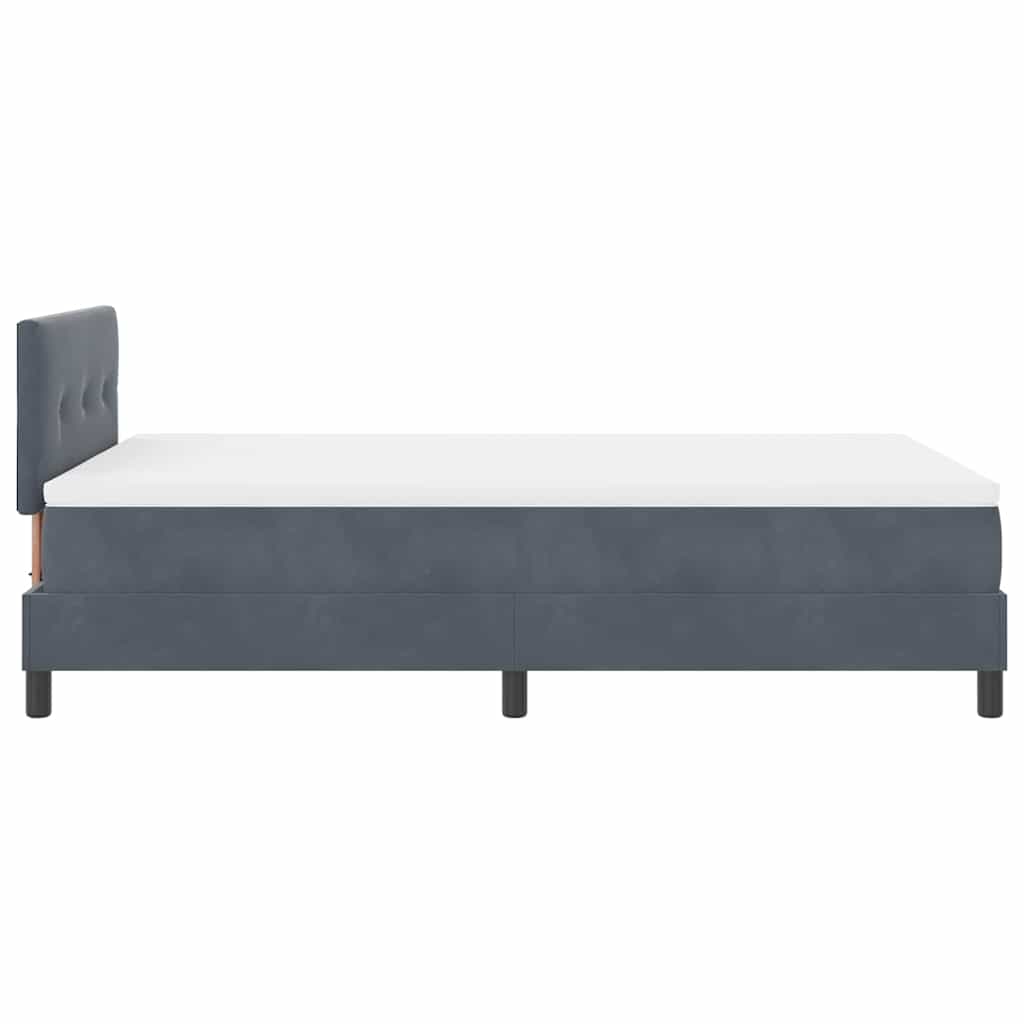 LED Box Spring Krevet s madracem Tamno siva 120 x 200 cm Baršun