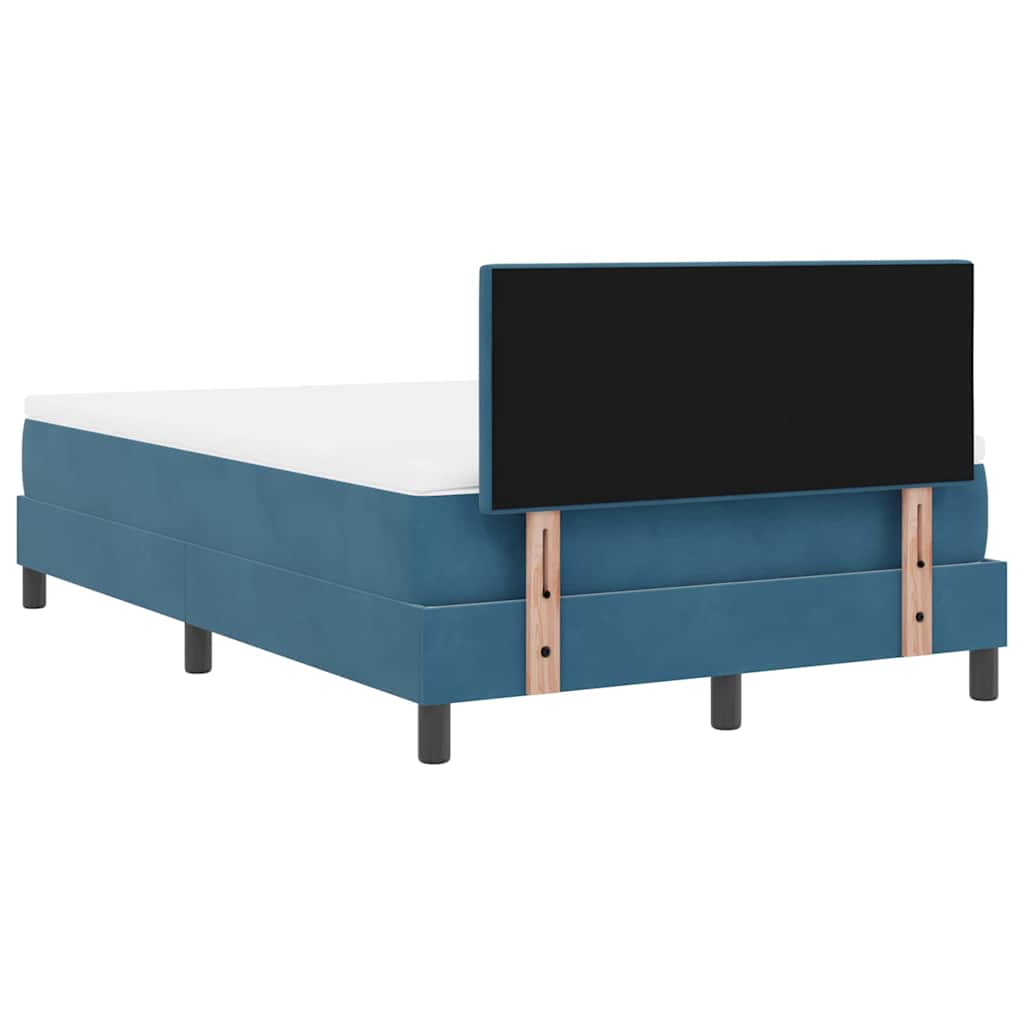 LED Box Spring Krevet Tamno plava 120 x 200 cm Baršun