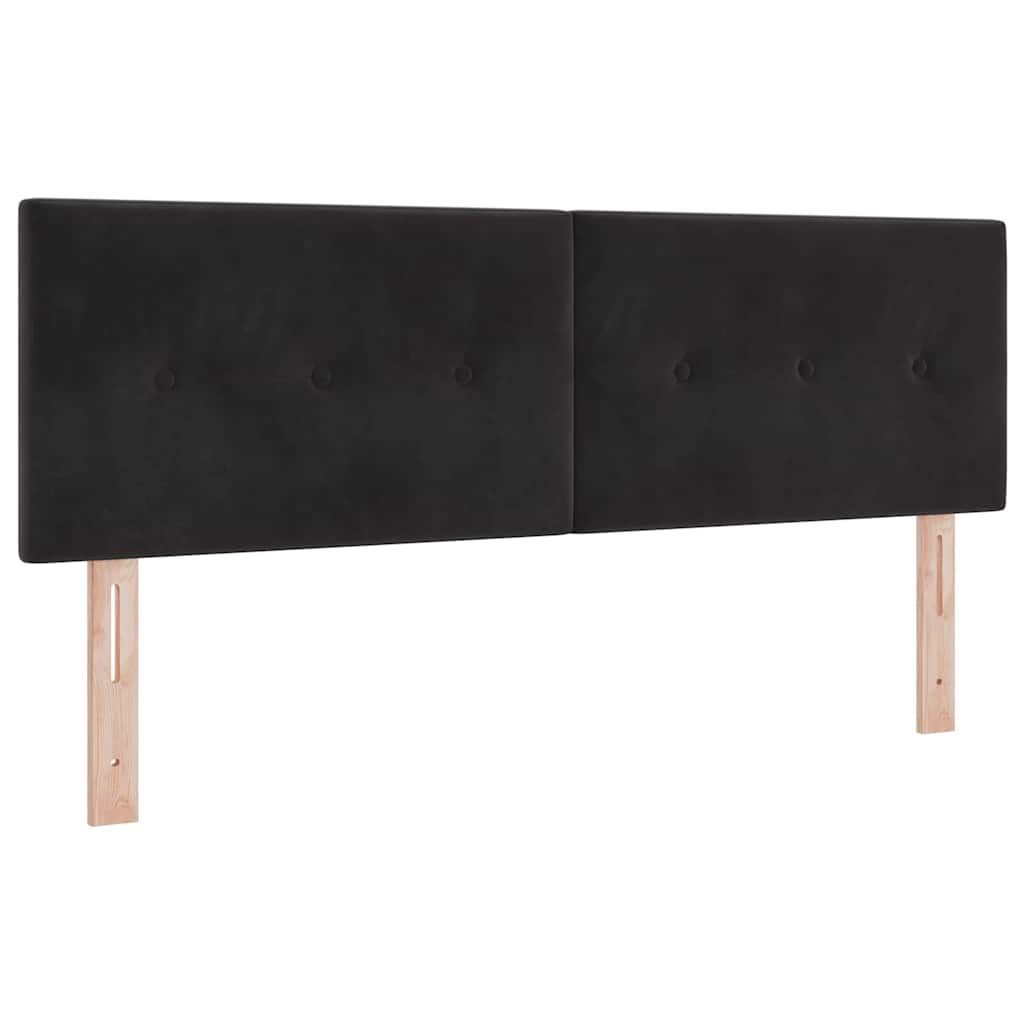 LED Box Spring Krevet s madracem Crna 140 x 190 cm Baršun