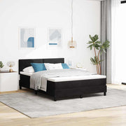 LED Box Spring Krevet s madracem Crna 140 x 200 cm Baršun