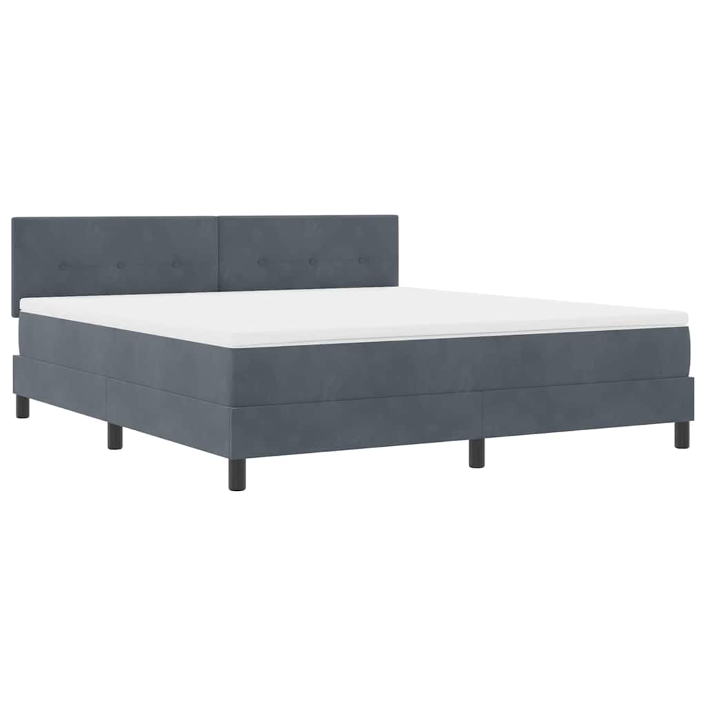 LED Box Spring Krevet Tamno siva 180 x 200 cm Baršun