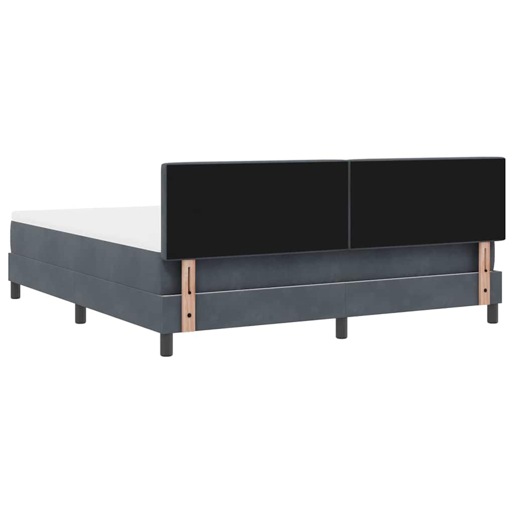 LED Box Spring Krevet Tamno siva 180 x 200 cm Baršun