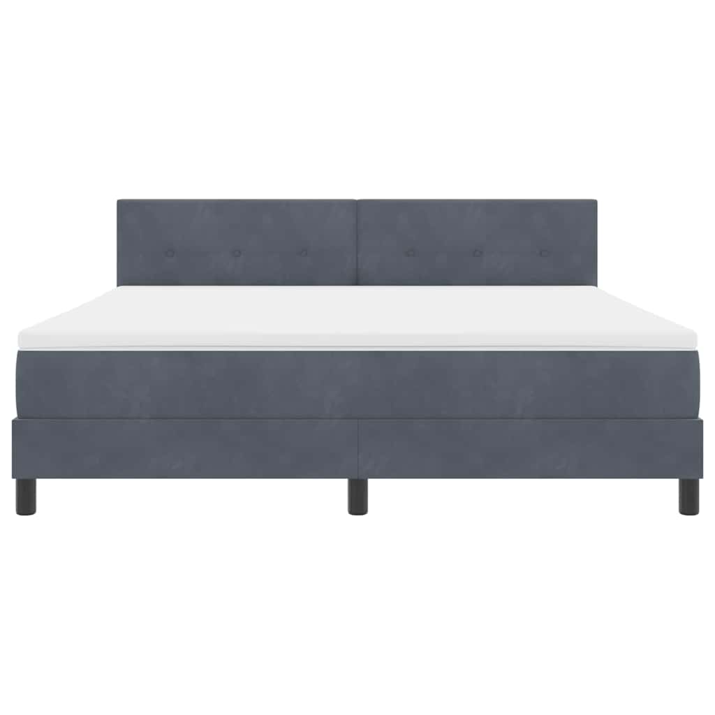 LED Box Spring Krevet s madracem Tamno siva 180 x 200 cm Baršun