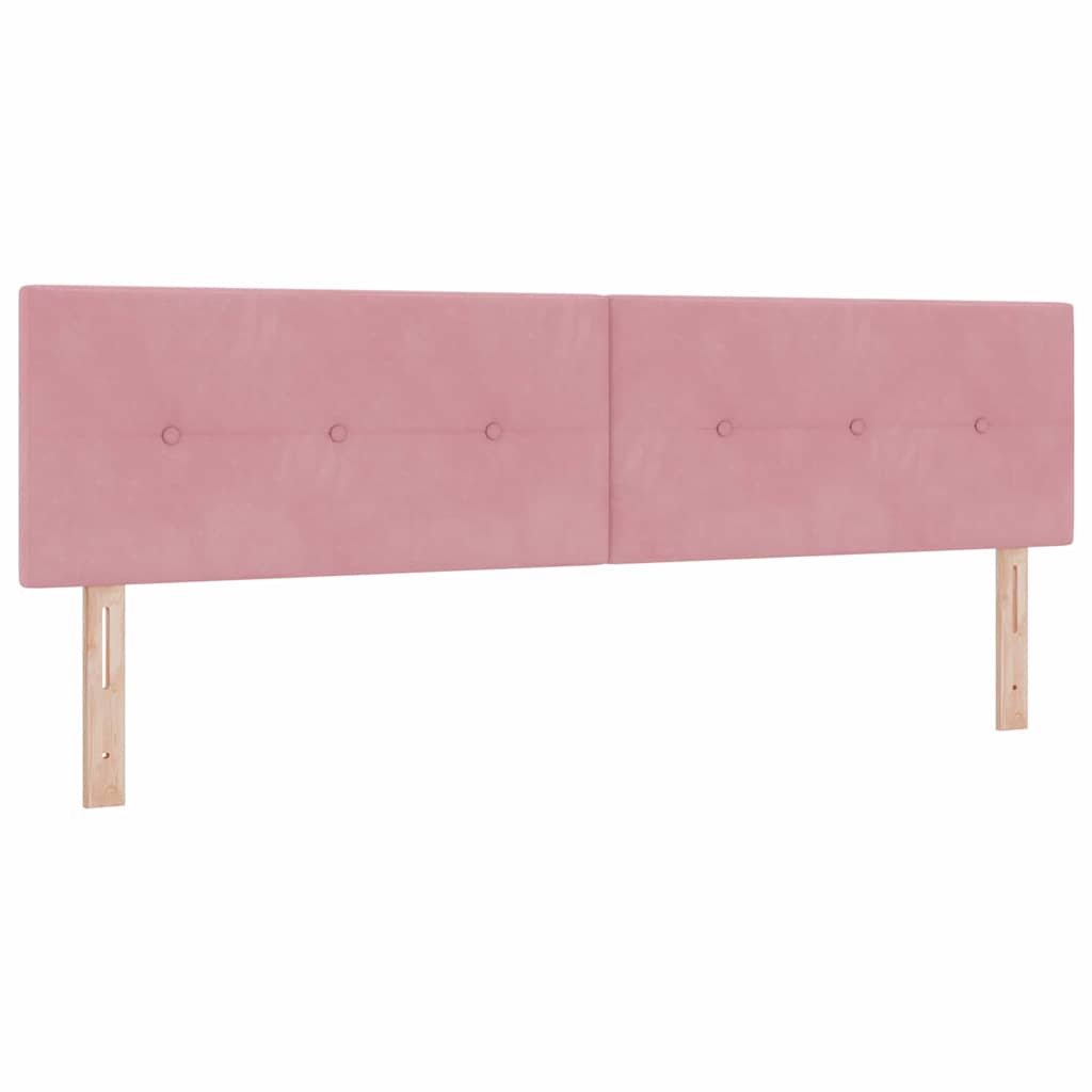 LED Box Spring Krevet s madracem Ružičasta 180 x 200 cm Baršun