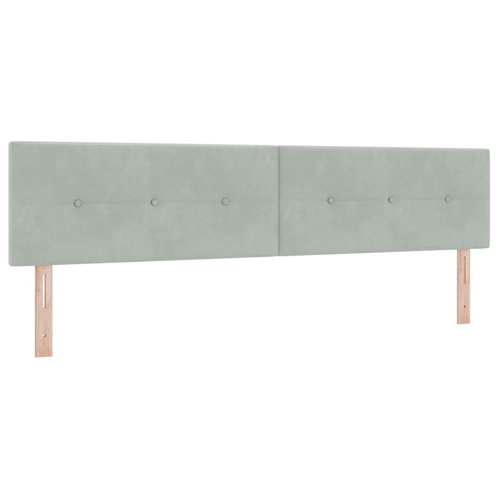 LED Box Spring Krevet Svijetlo siva 200 x 200 cm Baršun