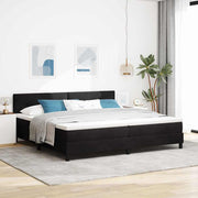 LED Box Spring Krevet s madracem Crna 200 x 200 cm Baršun