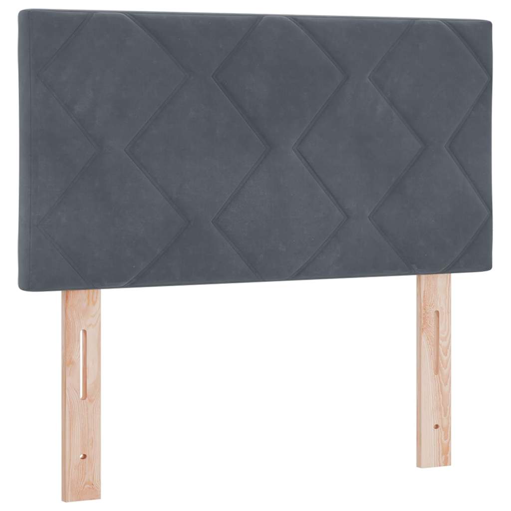 LED Box Spring Krevet s madracem Tamno siva 80 x 200 cm Baršun