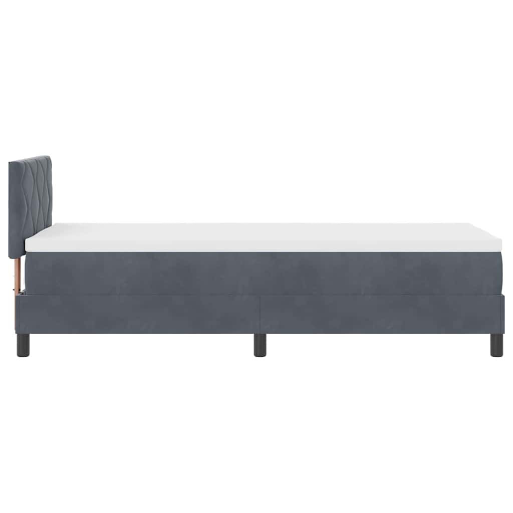 LED Box Spring Krevet s madracem Tamno siva 80 x 200 cm Baršun