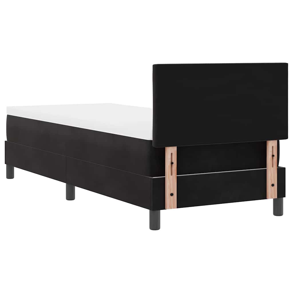 LED Box Spring Krevet s madracem Crna 80 x 200 cm Baršun