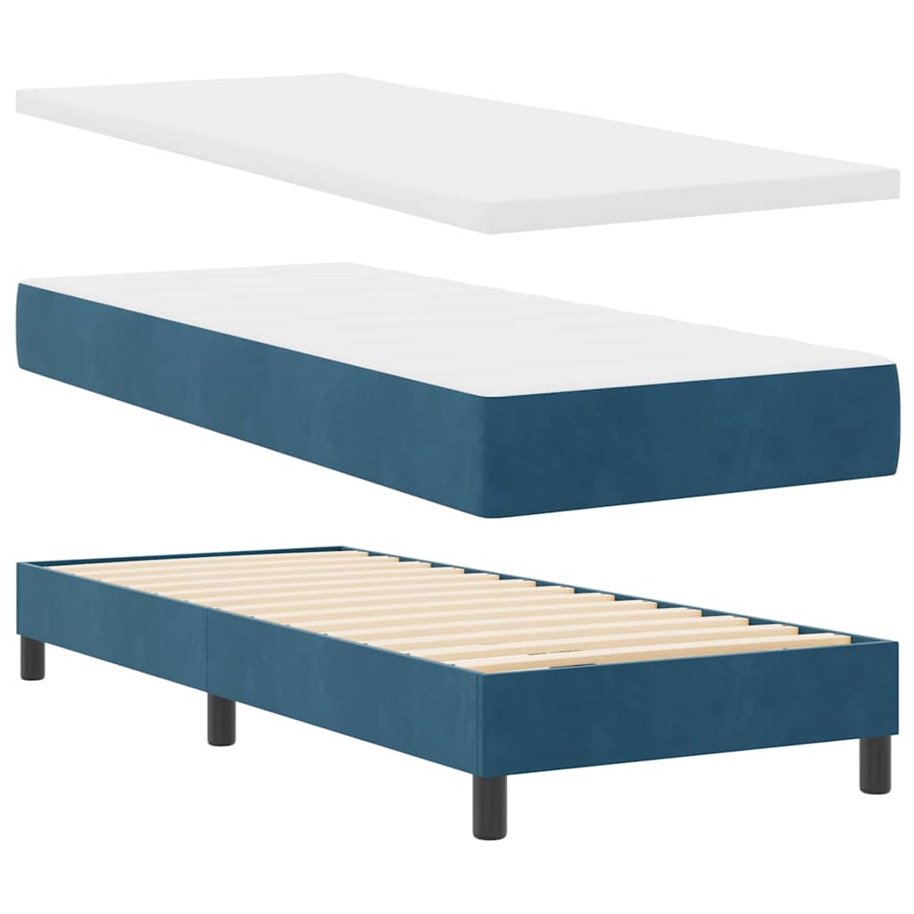 LED Box Spring Krevet Tamno plava 80 x 200 cm Baršun