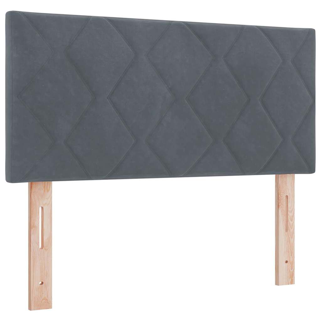 LED Box Spring Krevet s madracem Tamno siva 90 x 200 cm Baršun