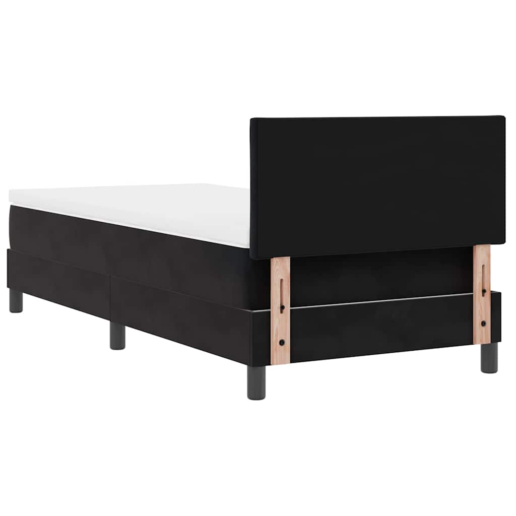 LED Box Spring Krevet s madracem Crna 90 x 200 cm Baršun
