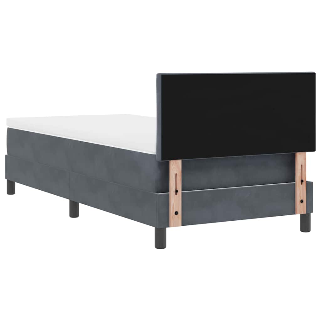 LED Box Spring Krevet Tamno siva 100 x 200 cm Baršun