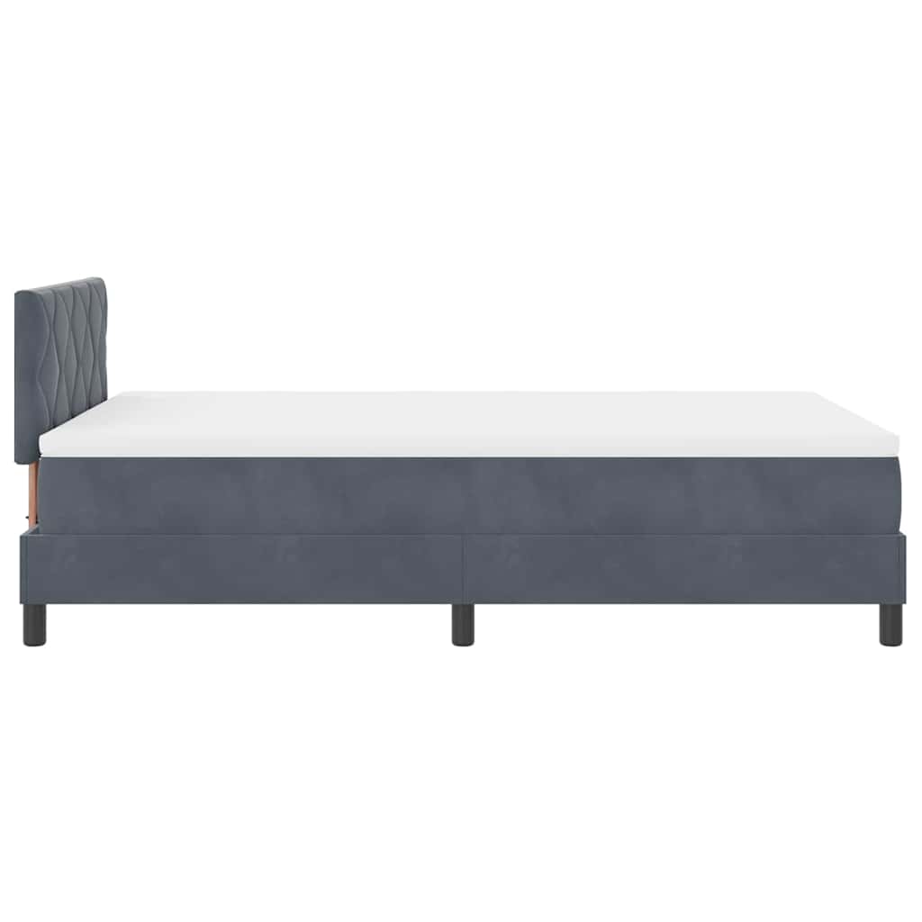 LED Box Spring Krevet s madracem Tamno siva 120 x 190 cm Baršun