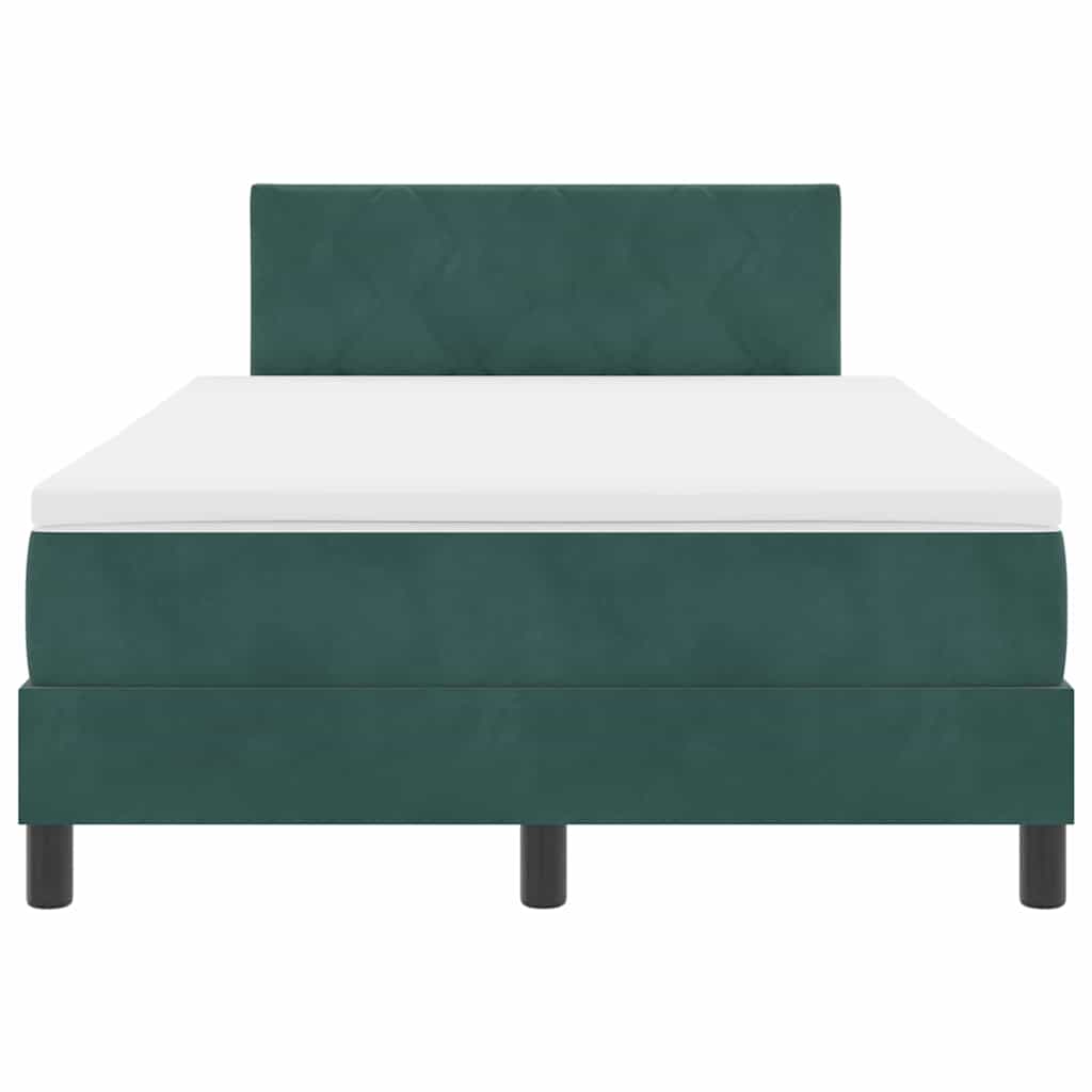 LED Box Spring Krevet Tamnozelena 120 x 190 cm Baršun