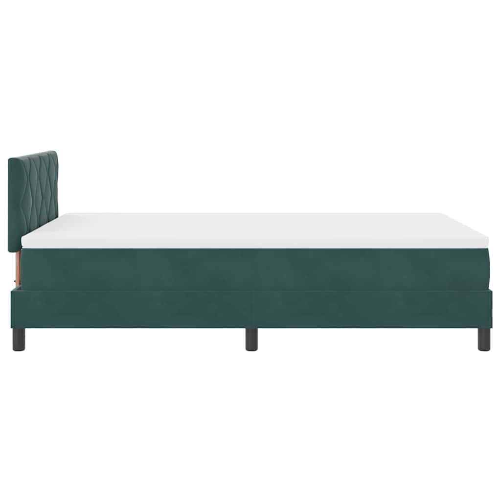 LED Box Spring Krevet Tamnozelena 120 x 190 cm Baršun