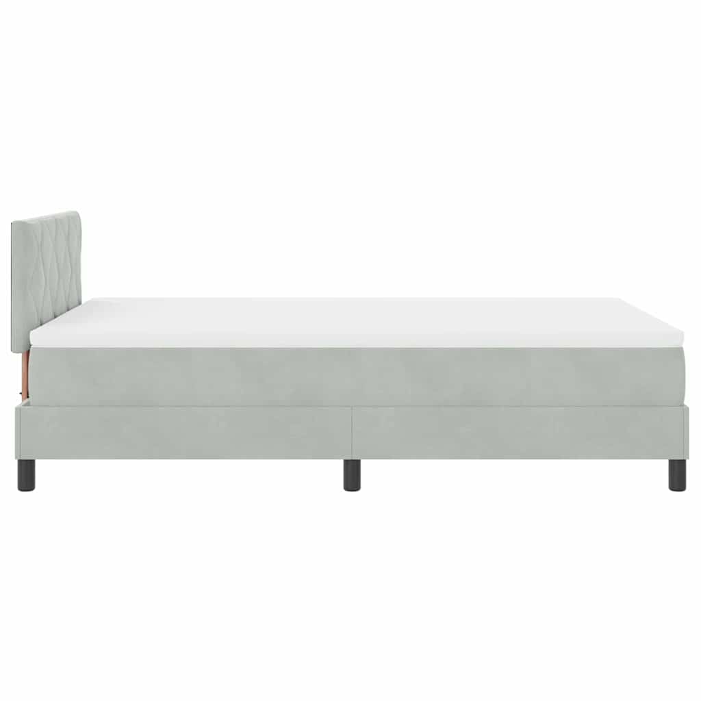 LED Box Spring Krevet Svijetlo siva 120 x 200 cm Baršun