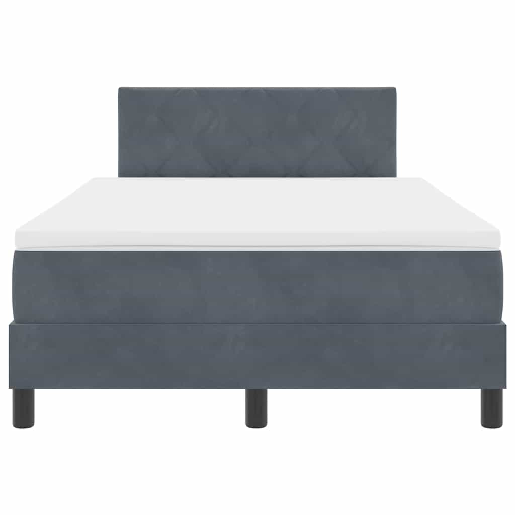 LED Box Spring Krevet Tamno siva 120 x 200 cm Baršun
