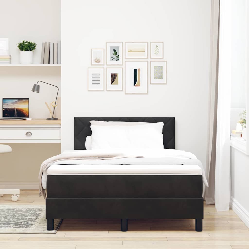 LED Box Spring Krevet s LED trakama Crna 120 x 200 cm Baršun