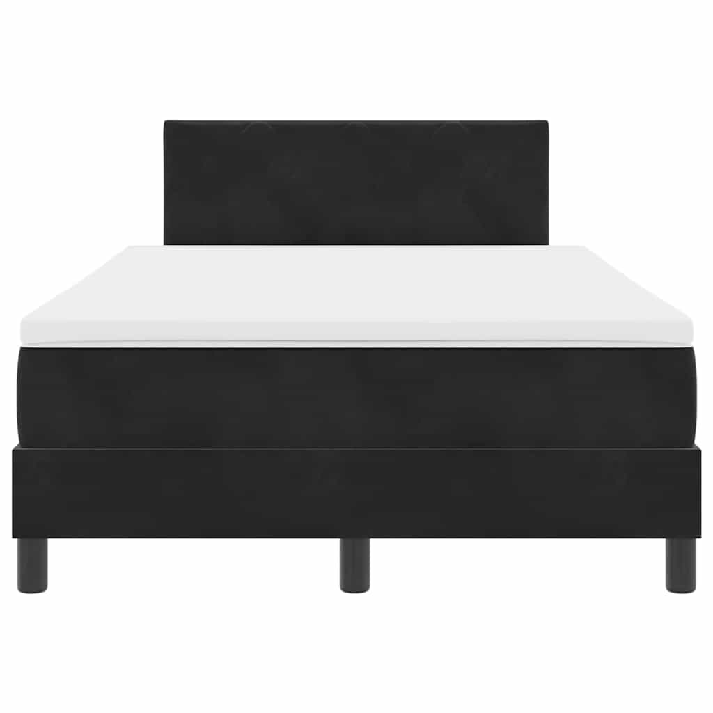 LED Box Spring Krevet s LED trakama Crna 120 x 200 cm Baršun