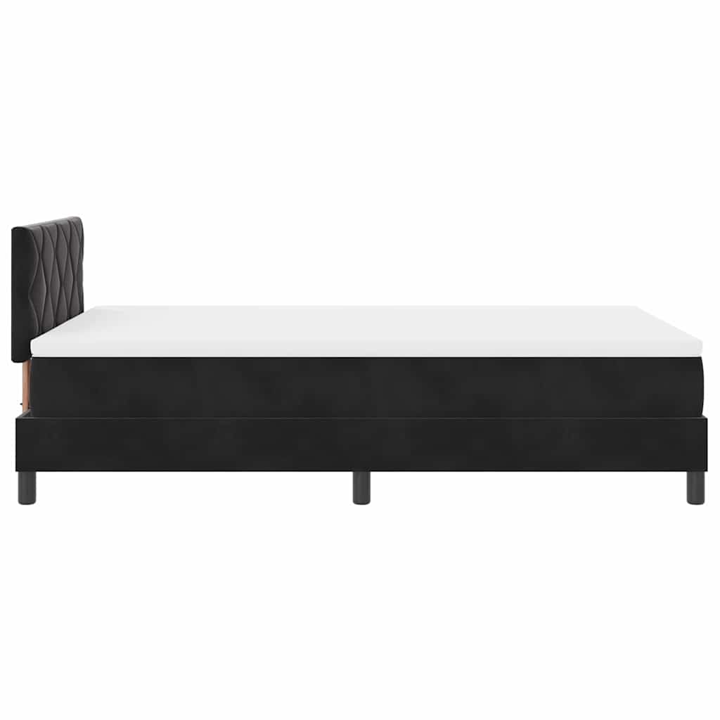 LED Box Spring Krevet s madracem Crna 120 x 200 cm Baršun