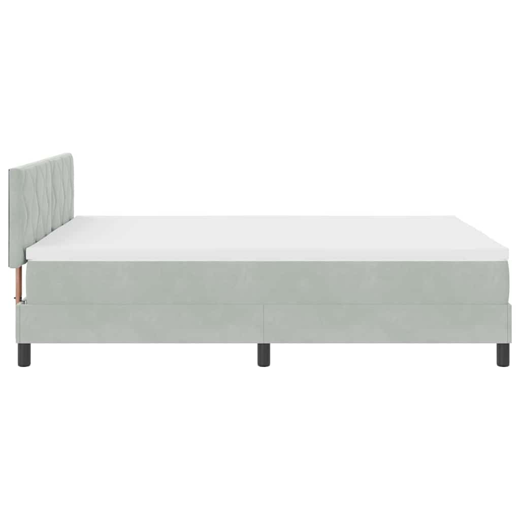 LED Box Spring Krevet Svijetlo siva 140 x 190 cm Baršun