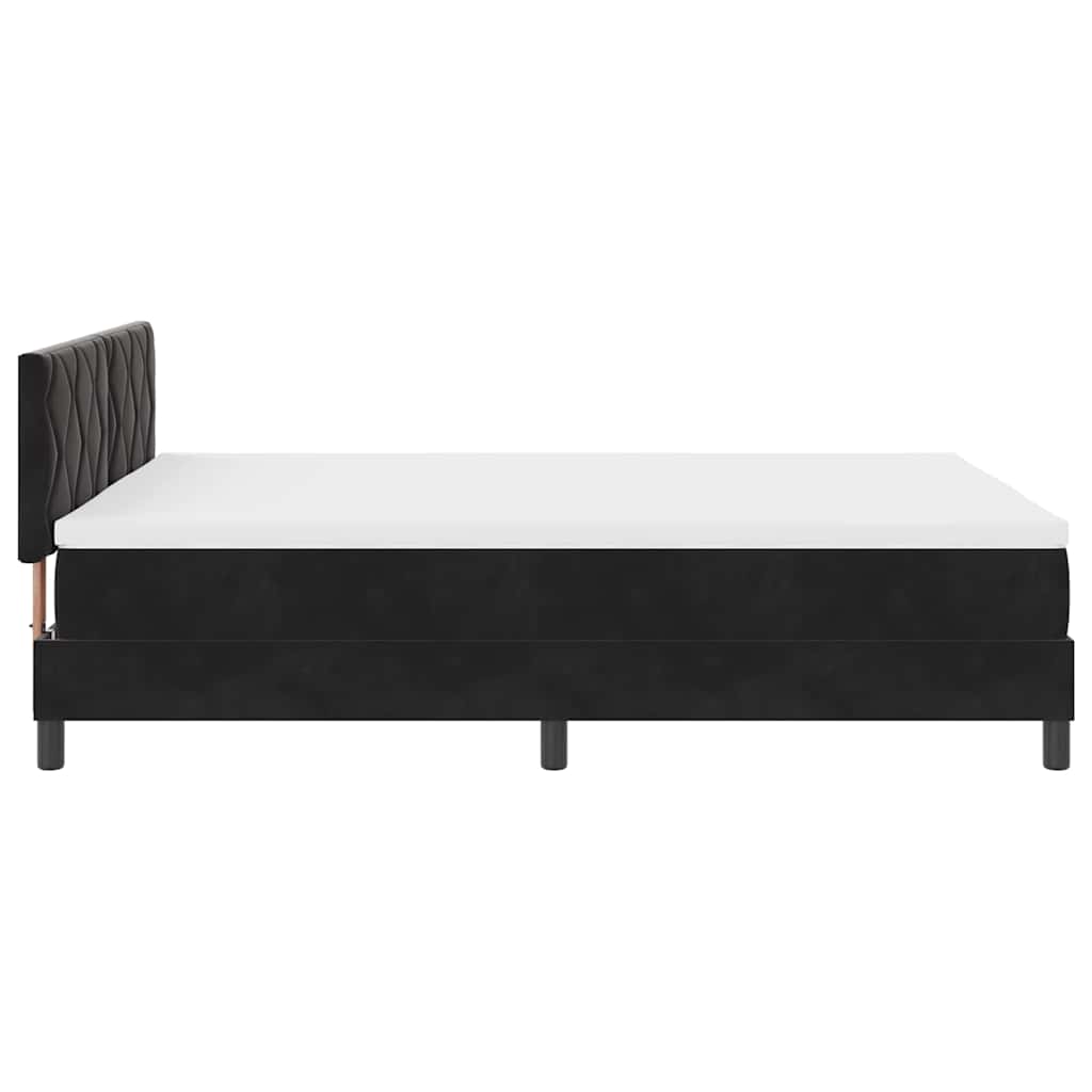 LED Box Spring Krevet s LED trakama Crna 140 x 190 cm Baršun
