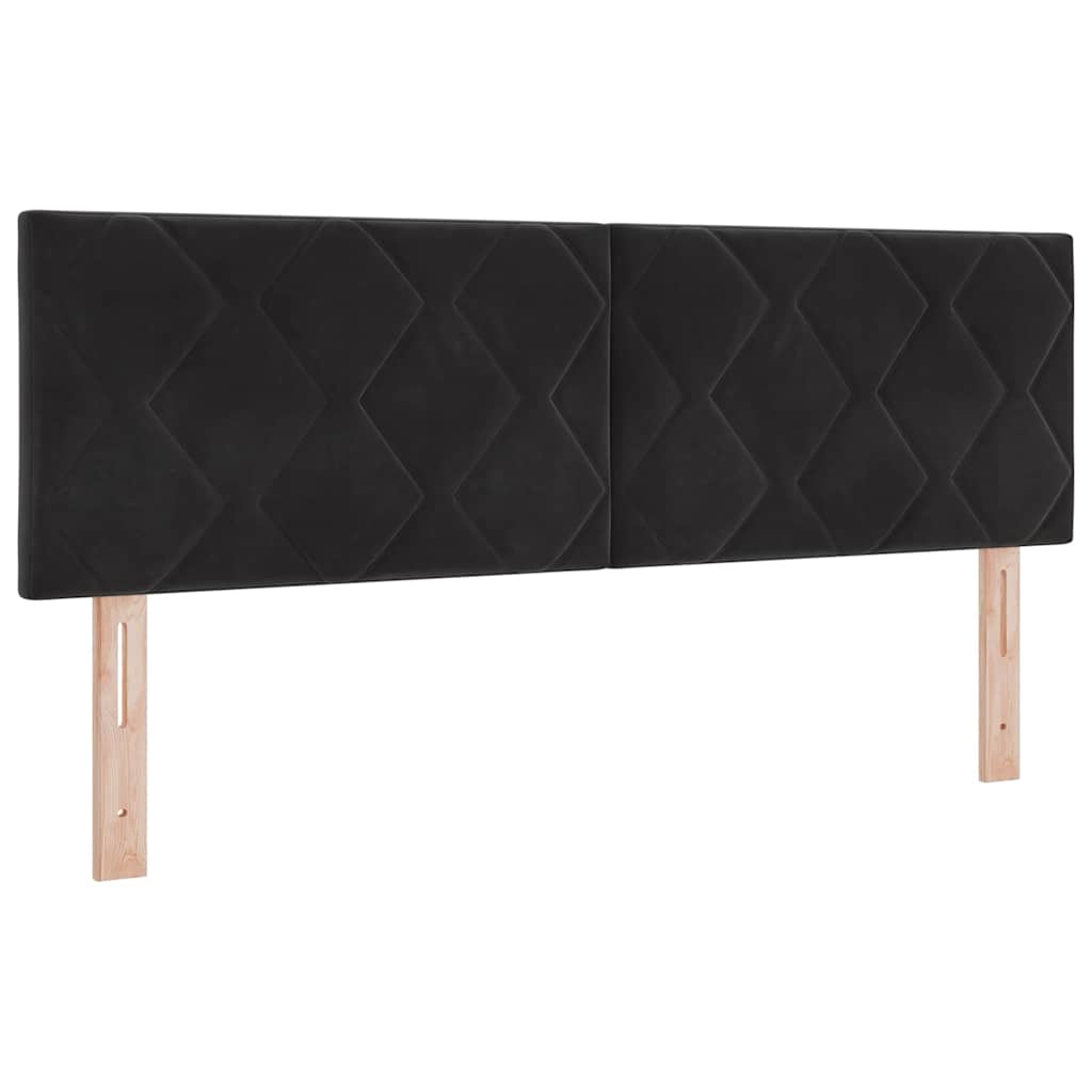 LED Box Spring Krevet s madracem Crna 140 x 200 cm Baršun
