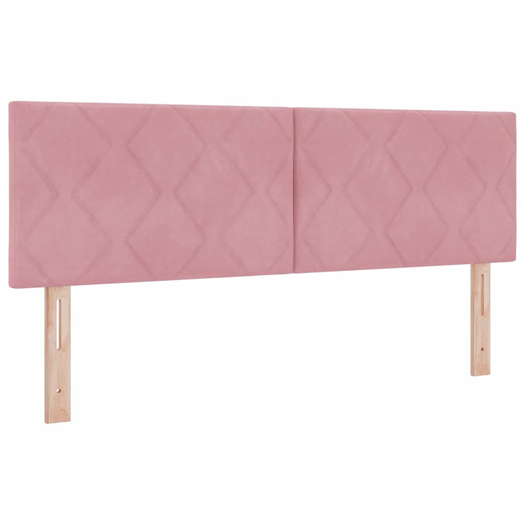LED Box Spring Krevet s madracem Ružičasta 160 x 200 cm Baršun