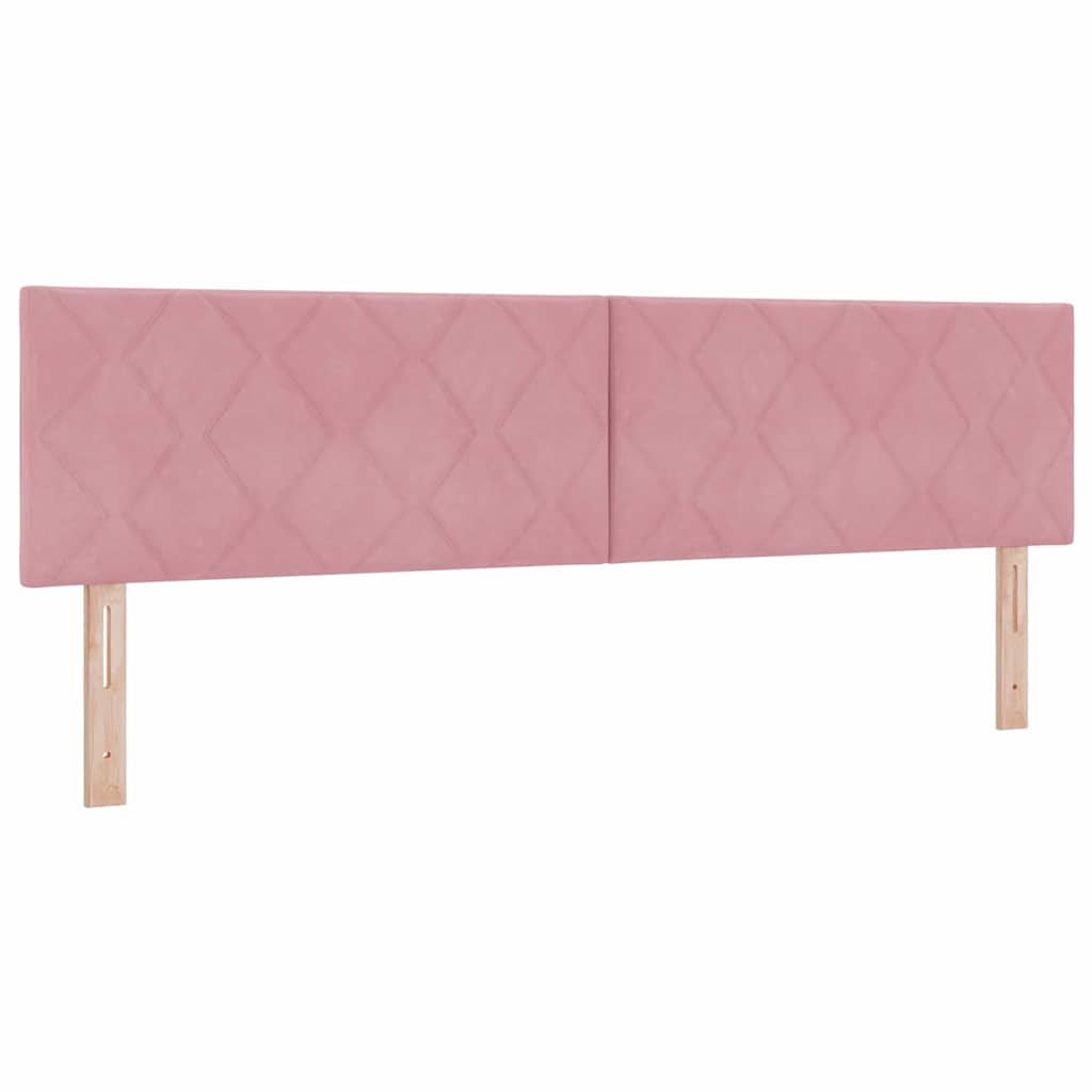LED Box Spring Krevet s madracem Ružičasta 180 x 200 cm Baršun