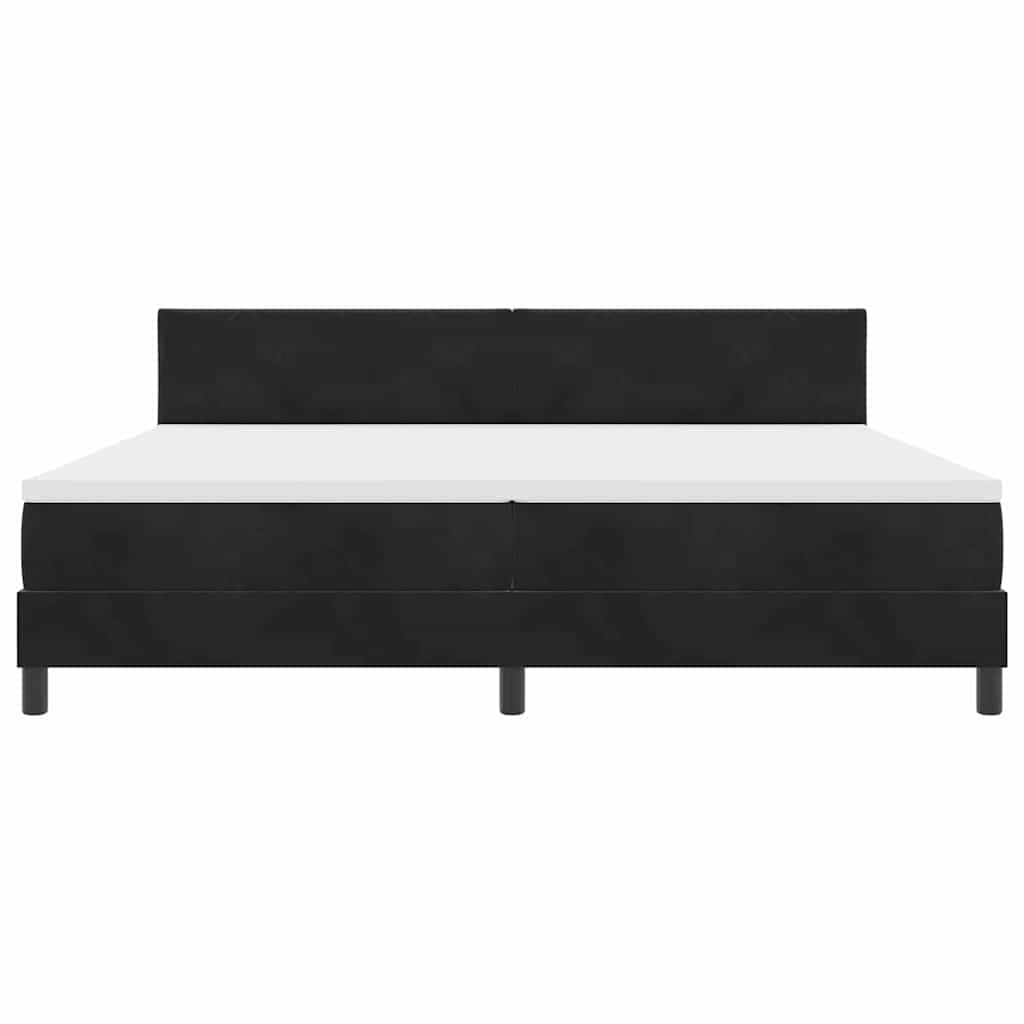 LED Box Spring Krevet s LED trakama Crna 200 x 200 cm Baršun