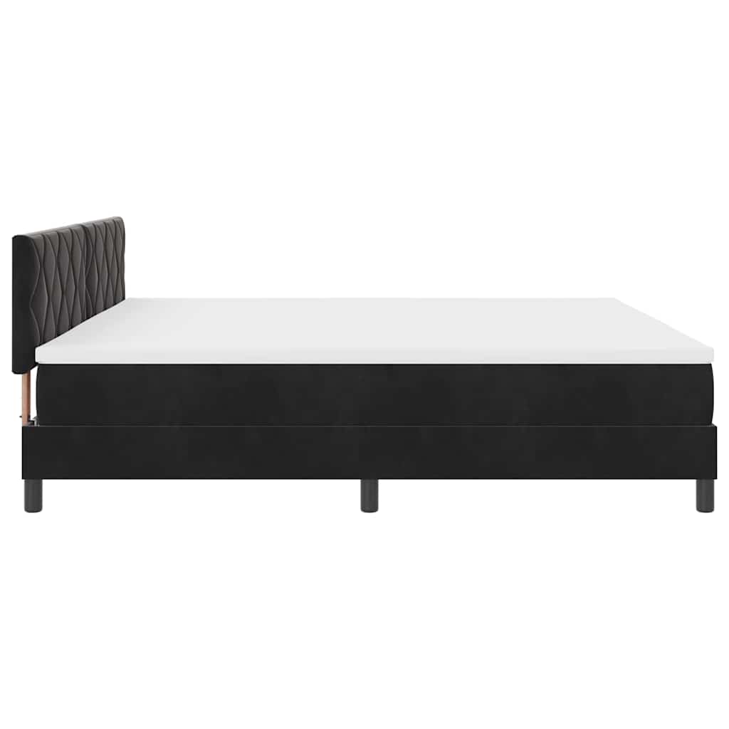 LED Box Spring Krevet s madracem Crna 200 x 200 cm Baršun