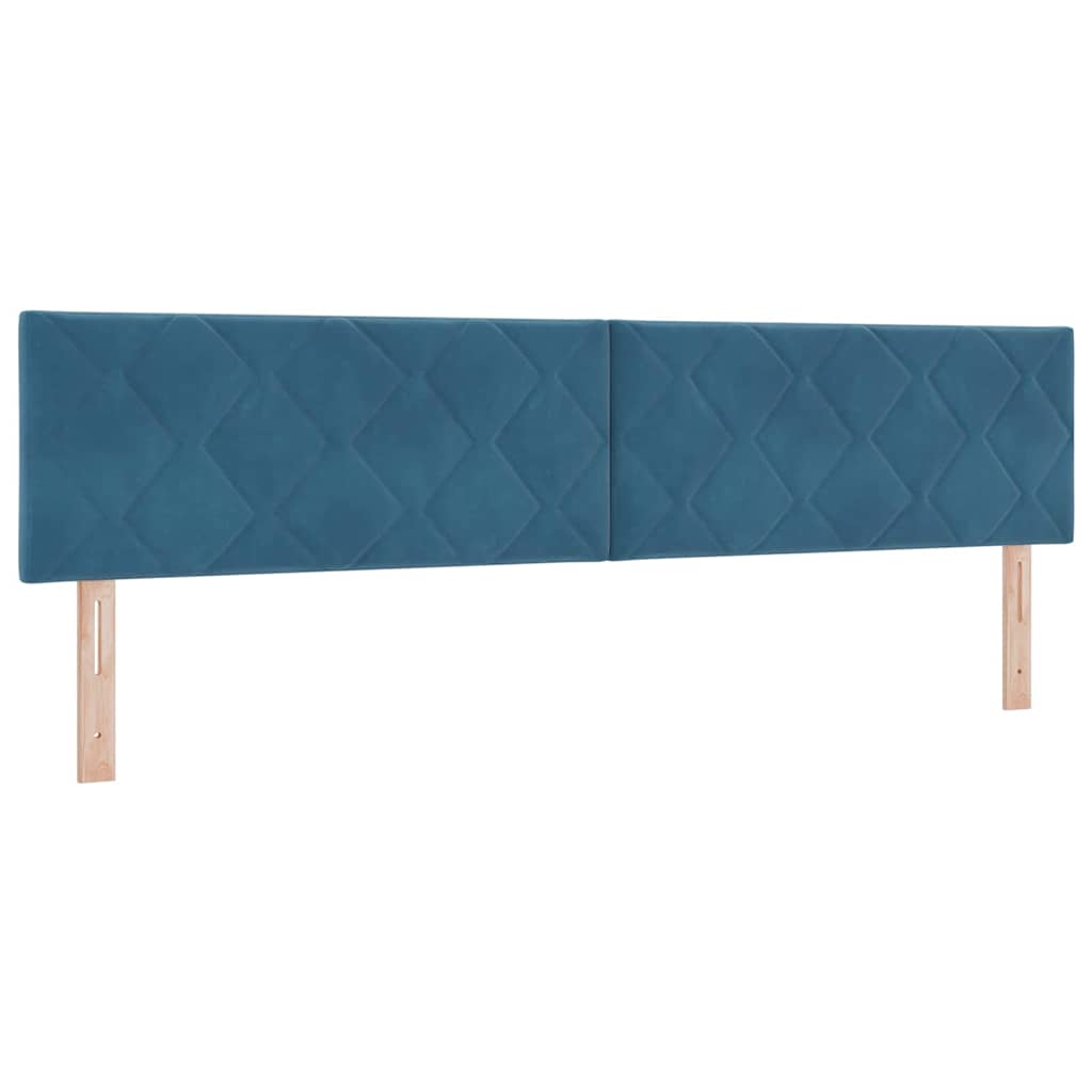 LED Box Spring Krevet Tamno plava 200 x 200 cm Baršun