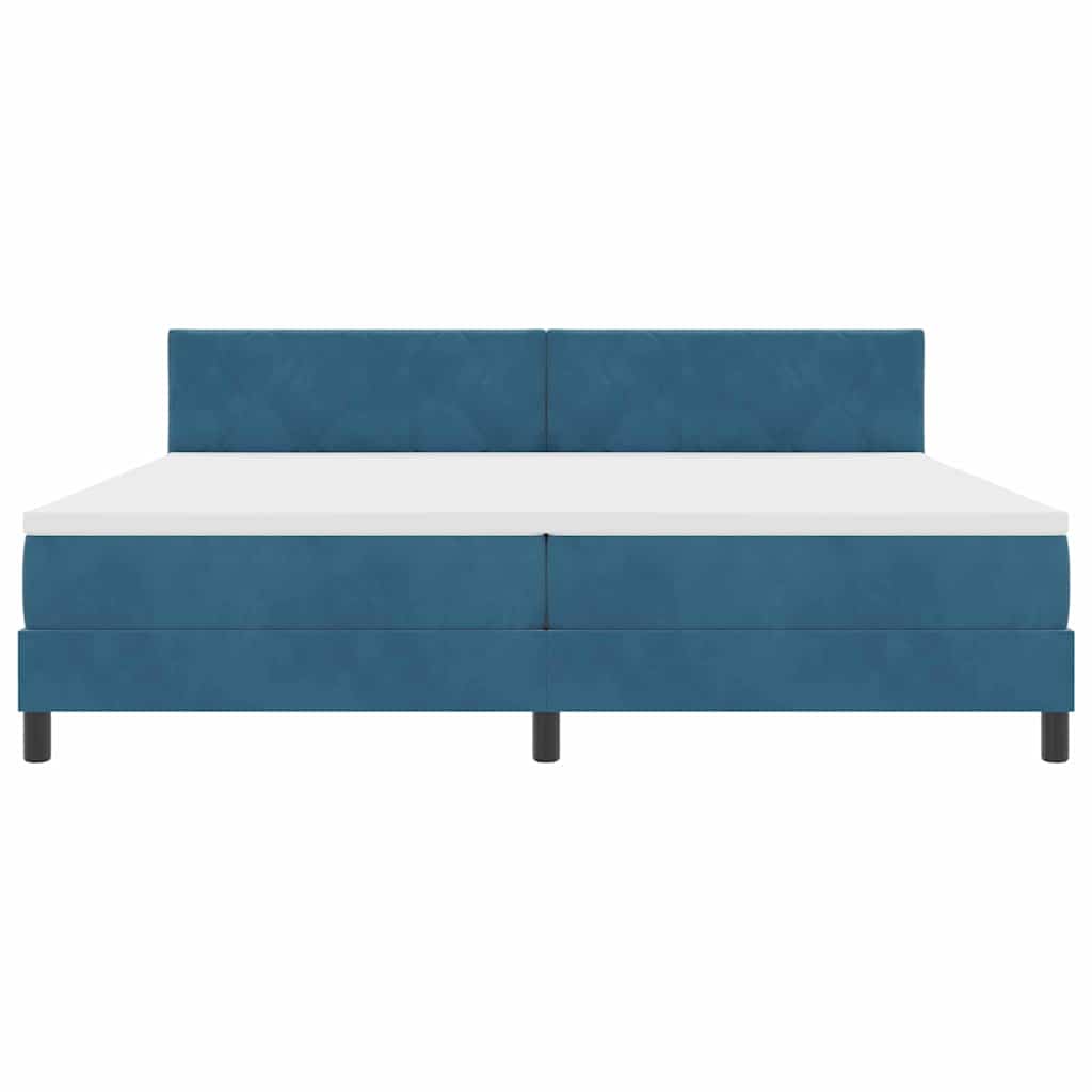 LED Box Spring Krevet Tamno plava 200 x 200 cm Baršun
