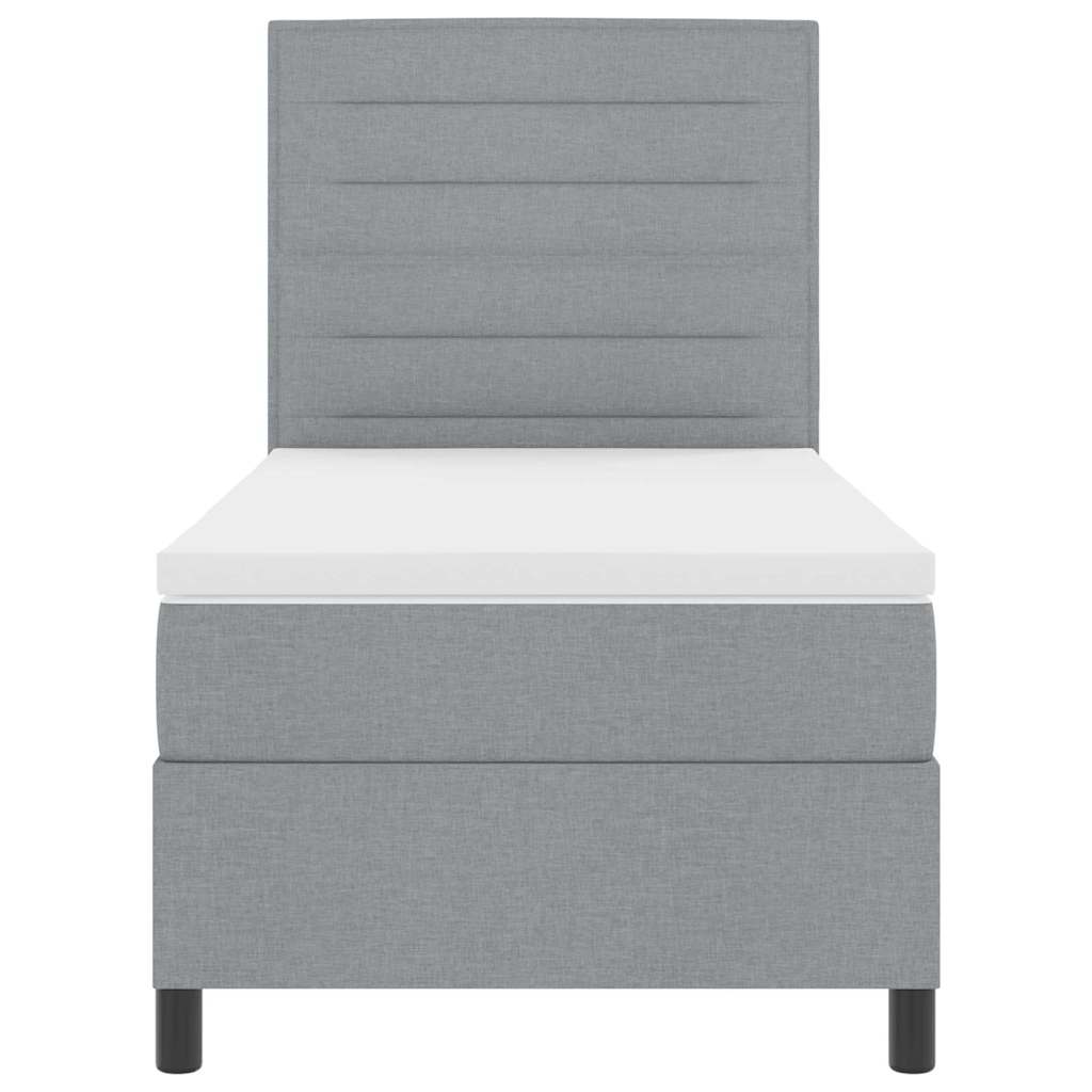 Krevet s opruga kutije Svjetlosiva 80 x 200 cm tkanina