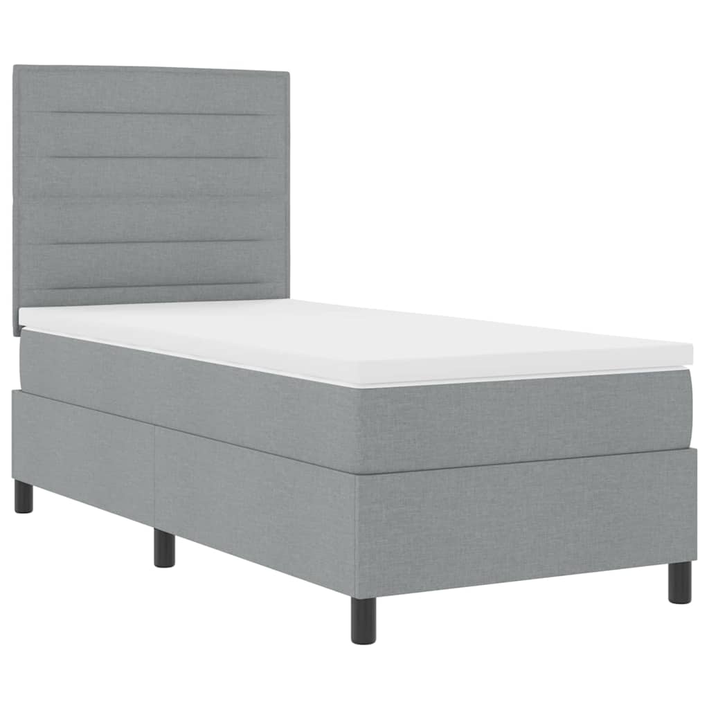 Krevet s opruga kutije Svjetlosiva 90 x 190 cm tkanina