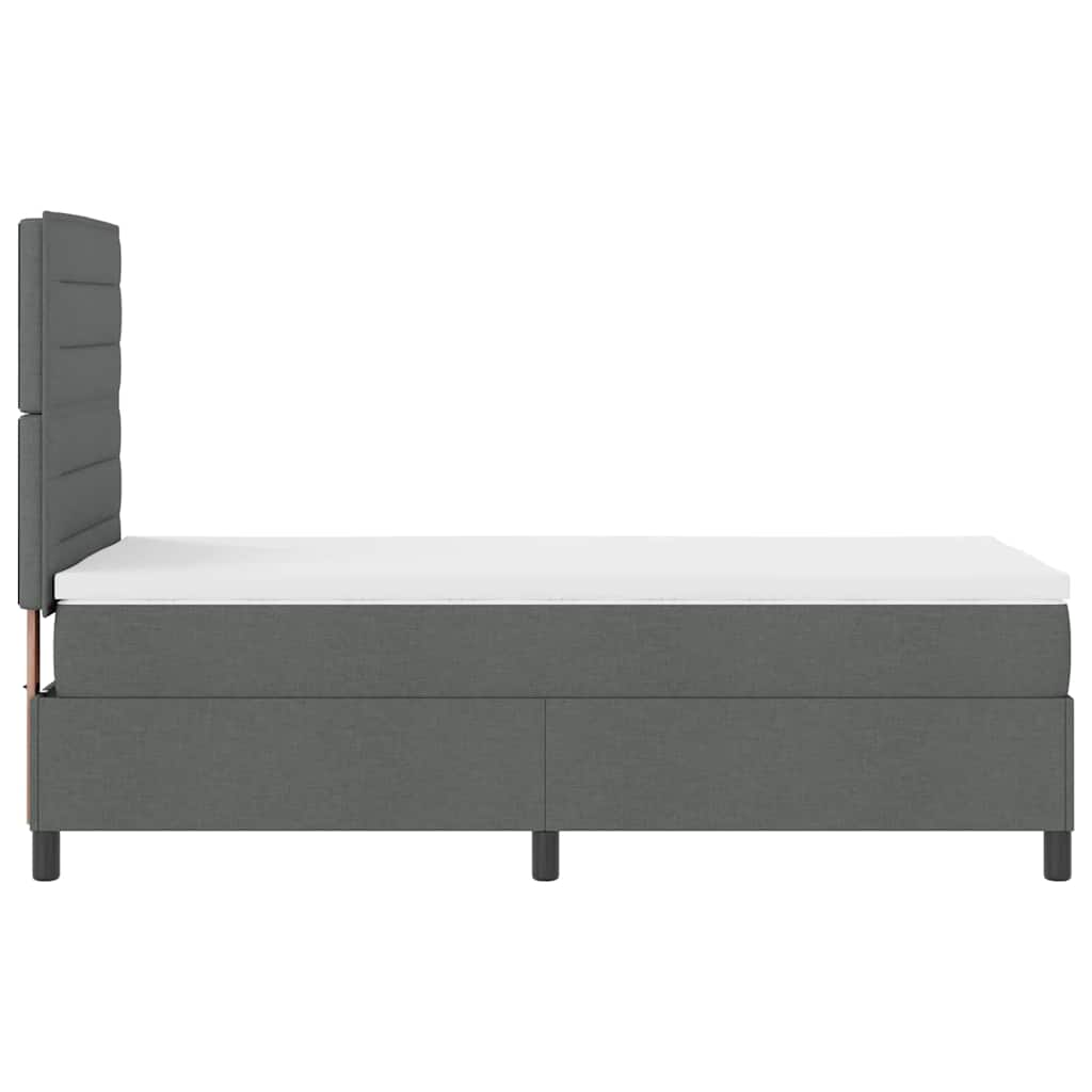 Krevet s opruga kutije Tamno siva 90 x 190 cm tkanina