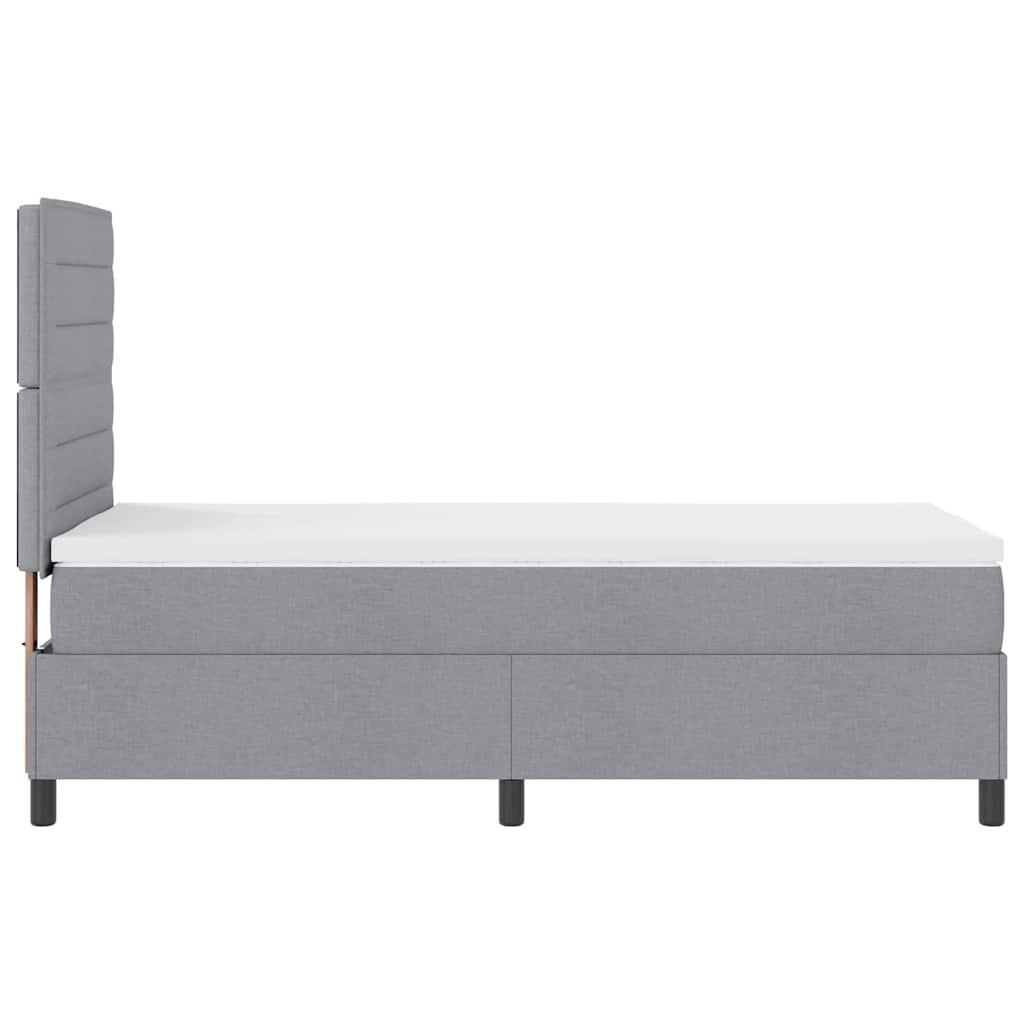 Krevet s opruga kutije Svjetlosiva 100 x 200 cm tkanina