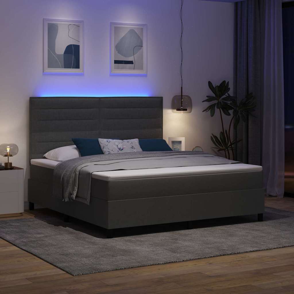 Krevet s opruga kutije Tamno siva 180 x 200 cm tkanina