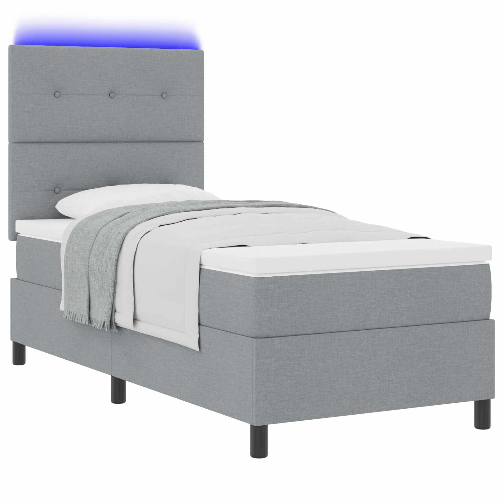 Krevet s opruga kutije Svjetlosiva 90 x 200 cm tkanina