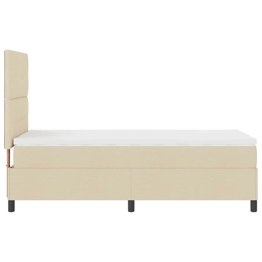 Krevet s opruga kutije s madracem Krema 90 x 200 cm tkanina