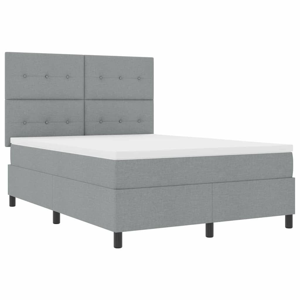 Krevet s opruga kutije Svjetlosiva 140 x 190 cm tkanina
