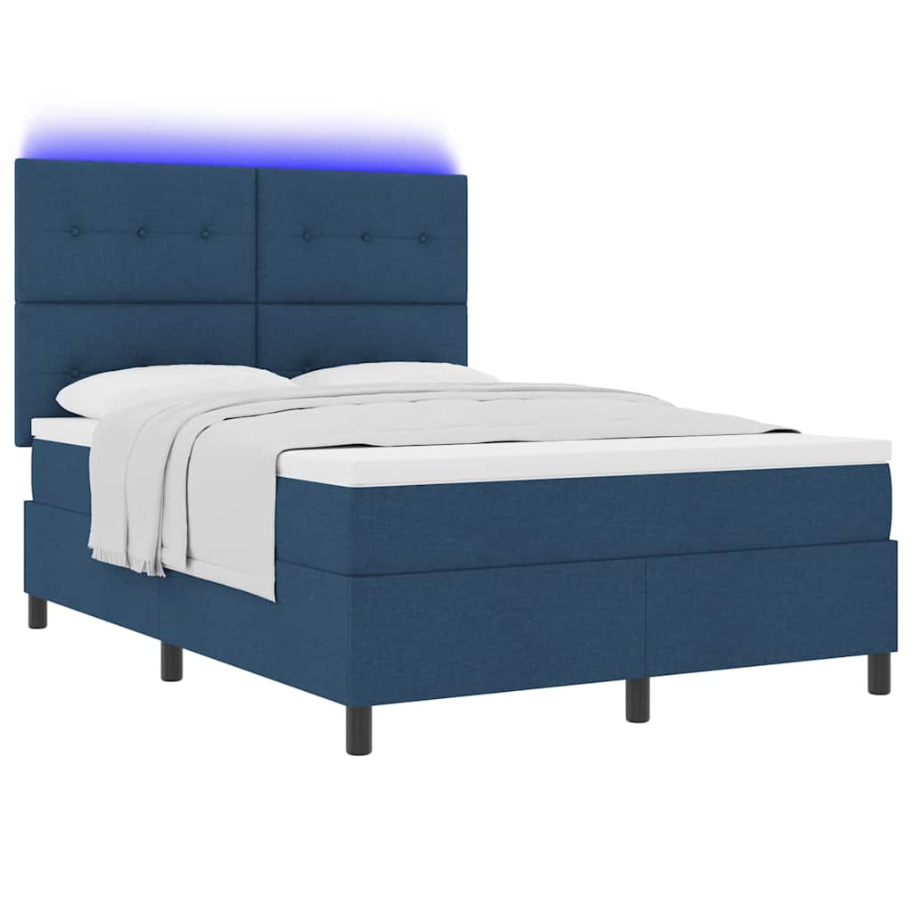 Krevet s opruga kutije s madracem Plava 160 x 200 cm tkanina