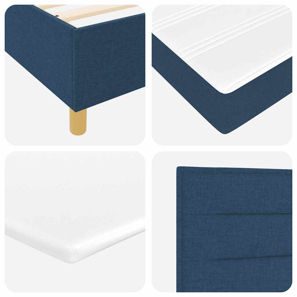 LED Box Spring Krevet s madracem Plava 80 x 200 cm tkanina