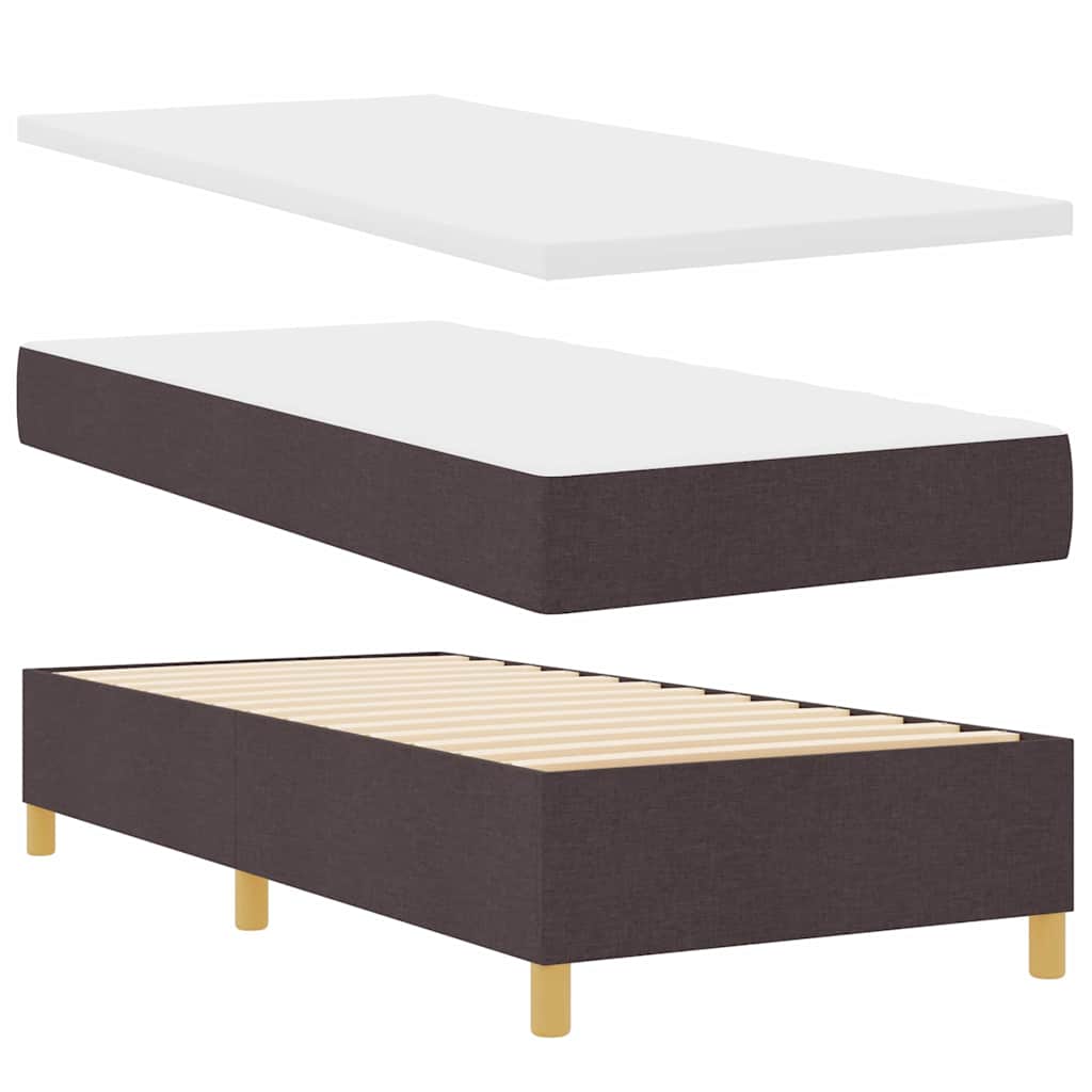 LED Box Spring Krevet Tamno smeđa 90 x 200 cm tkanina