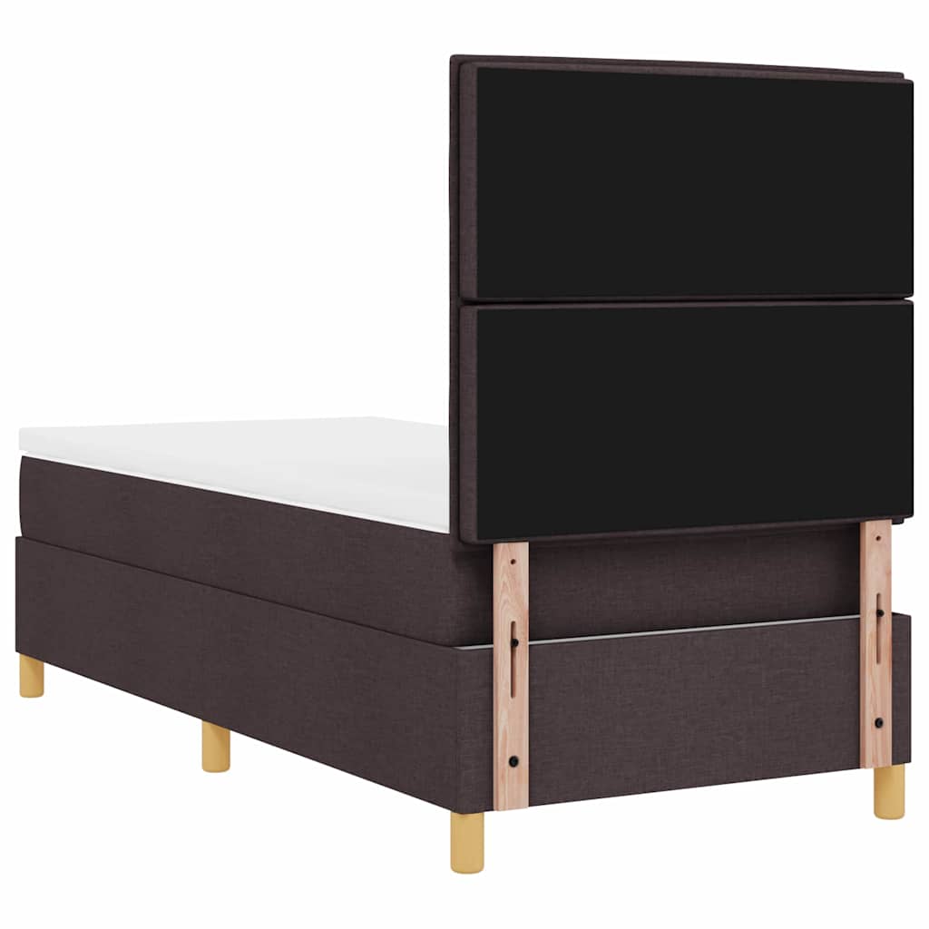 LED Box Spring Krevet Tamno smeđa 90 x 200 cm tkanina