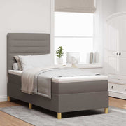 LED Box Spring Krevet s madracem Sivo-smeđa 90 x 200 cm tkanina