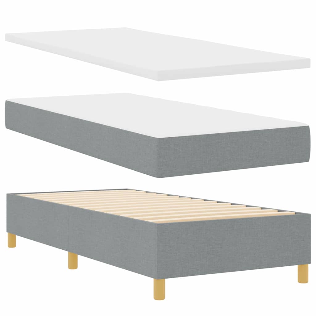 LED Box Spring Krevet Svijetlo siva 100 x 200 cm tkanina