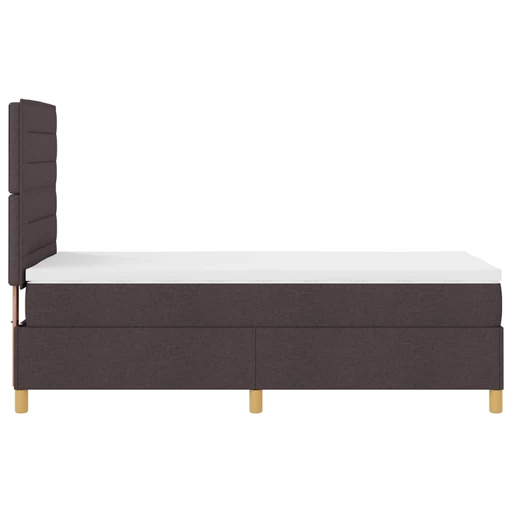 LED Box Spring Krevet Tamno smeđa 100 x 200 cm tkanina
