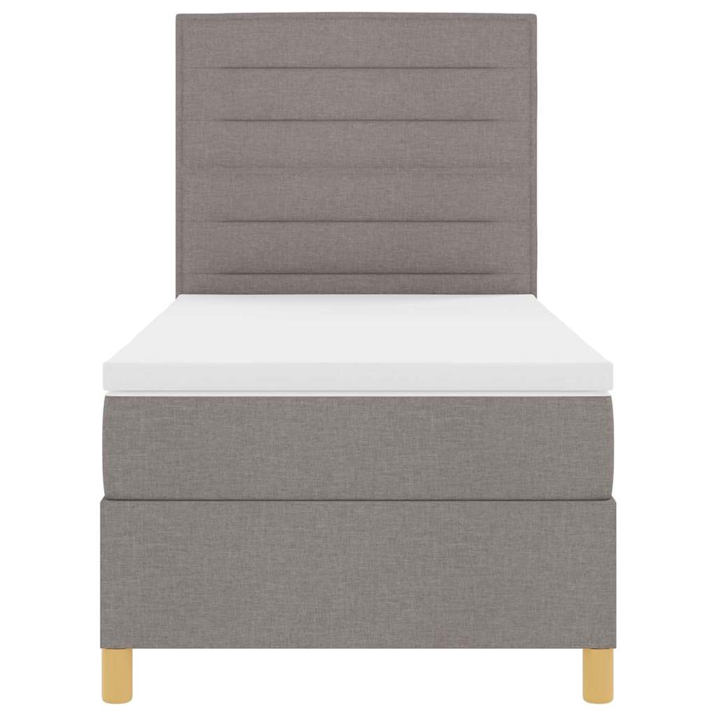 LED Box Spring Krevet Sivo-smeđa 100 x 200 cm tkanina